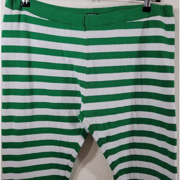 United States Sweater Green White Stripe Legging 1X Lightweight Soft Stretchy - Picture 5 of 5
